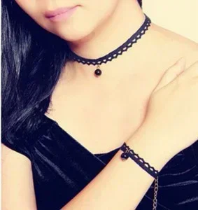 Handmade Crochet Lace with Pearl - Black Tone