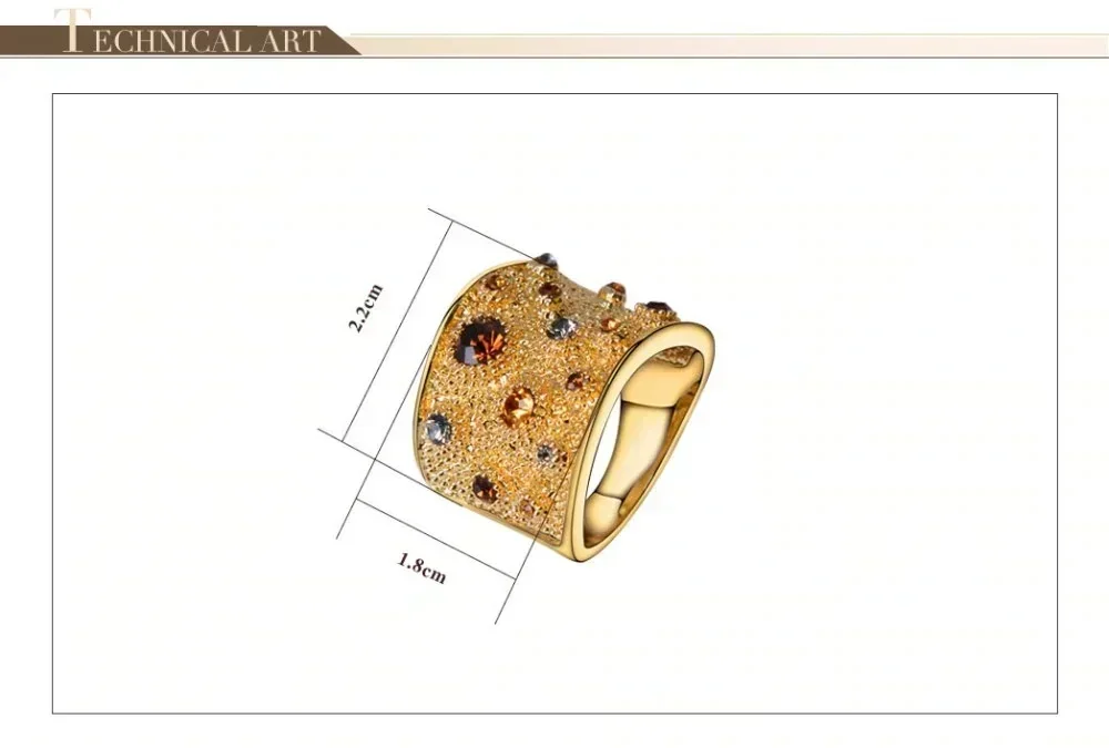 Colorful Rhinestone Wild Ring -  Vintage Silver Tone