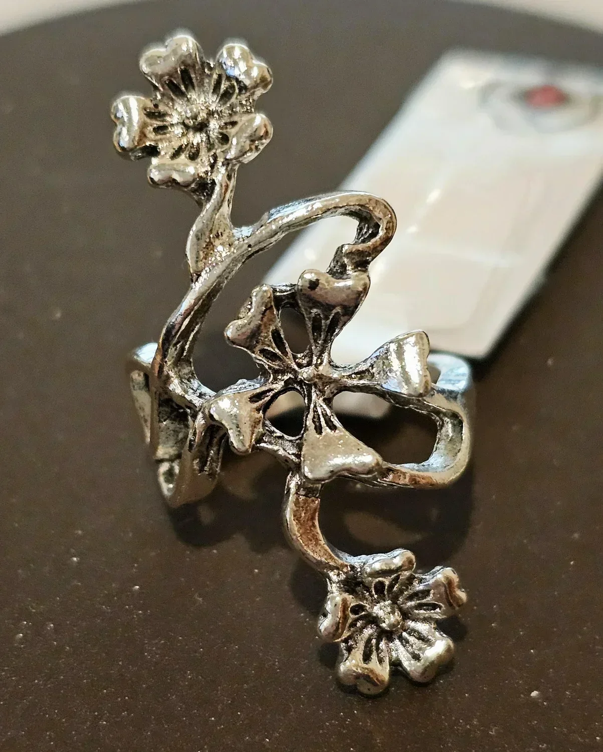 Vintage Flower Ring Set - Silver Tone