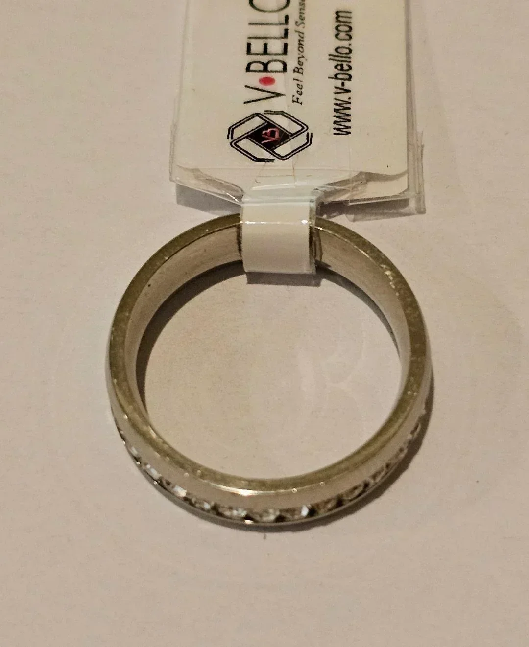 Crystal Band Ring - Silver Tone Size 8