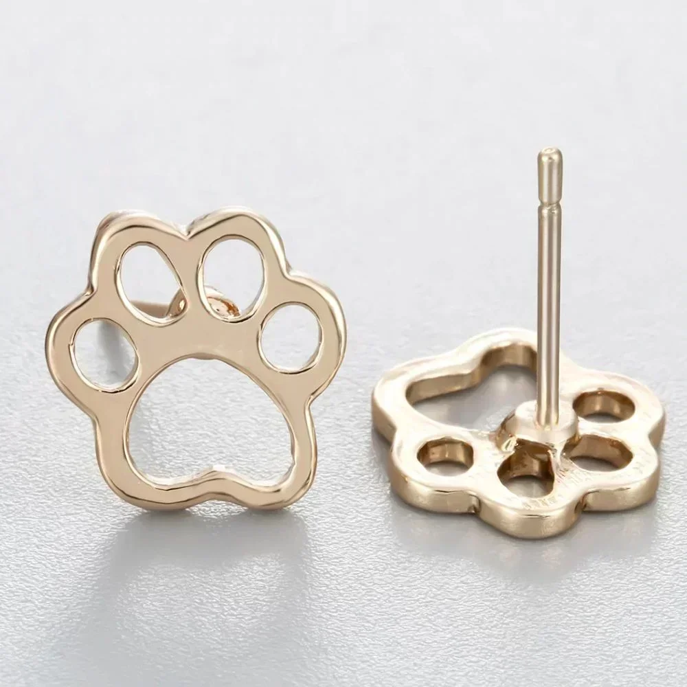 Open Paw Print Stud Earrings