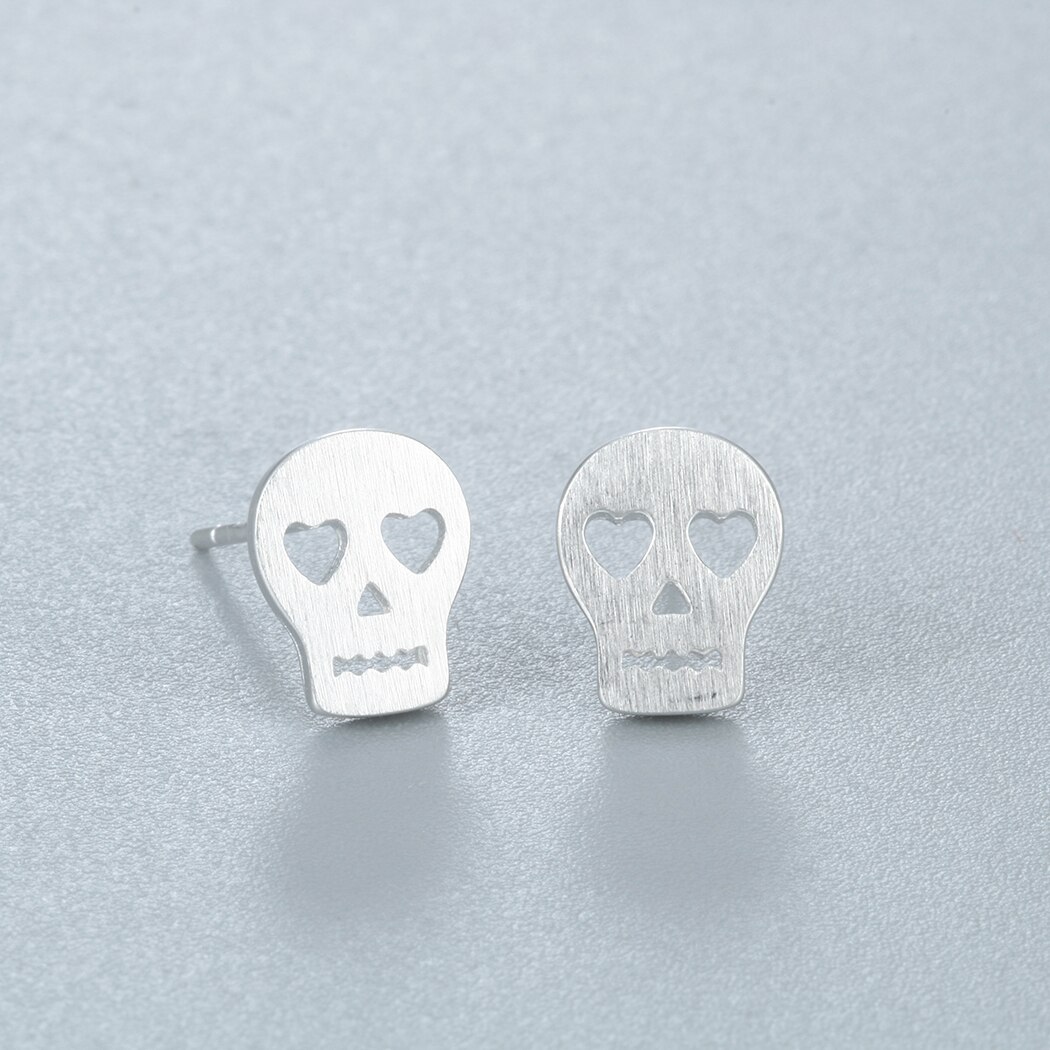 Stainless Steel Lovely Skull Stud Earrings