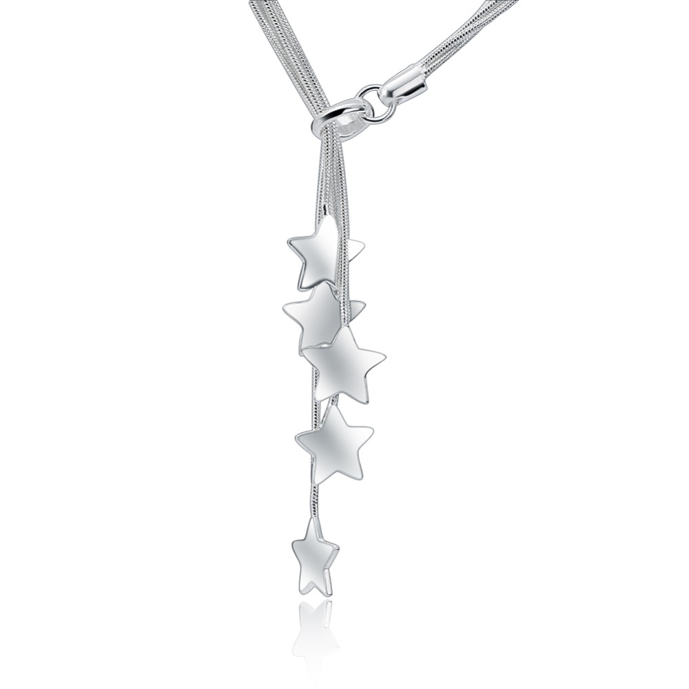 Star Charm Pendant Chain Necklace - (S925) Silver Plated