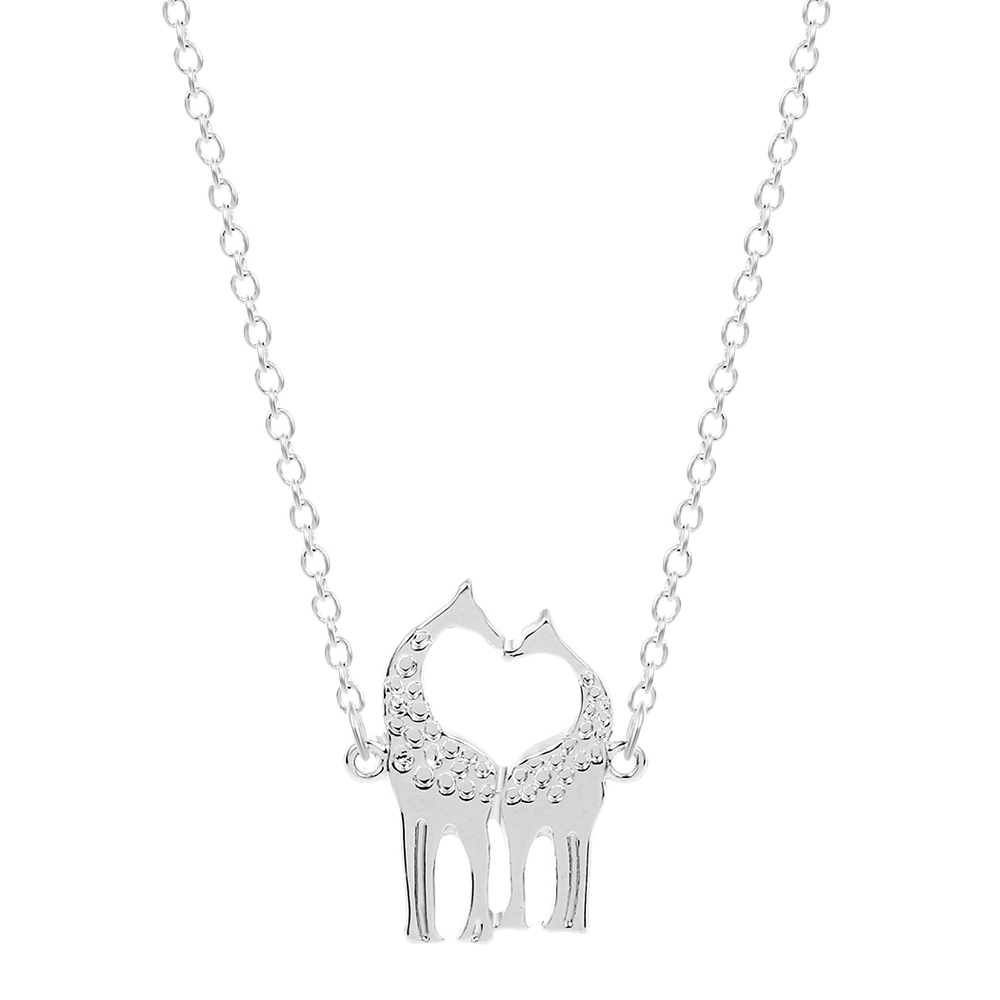 Cute Giraffe Necklace - Silver Tone