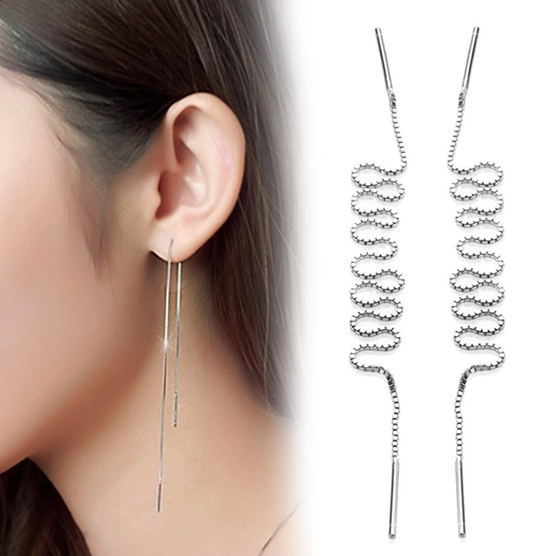 Simply Elegance Ear Lines - Silver Tone