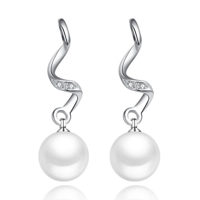 Shambhala Pearl Silver Drop Earrings - (S925) Silver Plated