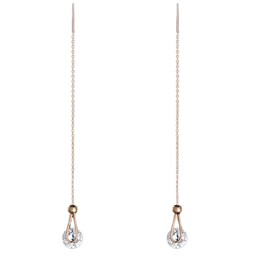 Karasu Rose Gold Tone Cute Round CZ Threaders