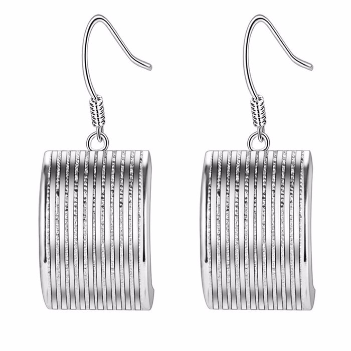 Half Hoop Drop Hook Earrings - (S925) Silver Plated