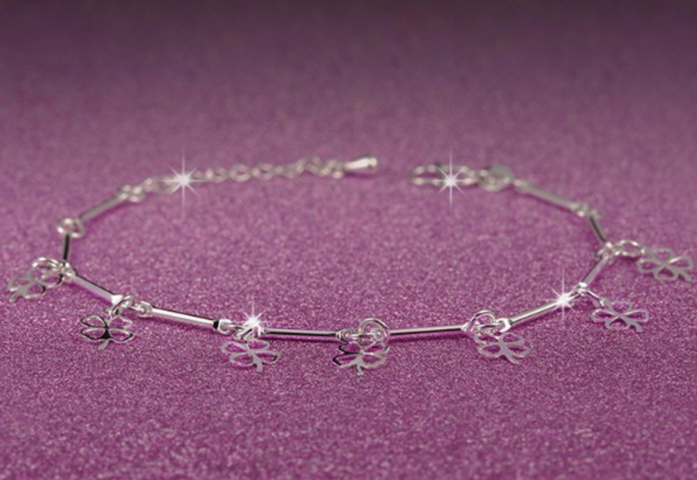 Sterling Silver European Clover Bracelet - (S925) Silver Plated