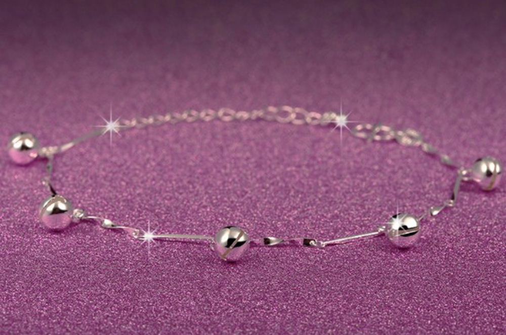 Sterling Silver Tubes and Bells Bracelet - (S925) Silver